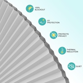 Changshade Arch Window Shades Blackout,Half Moon(Radius: 24") Blackout Pleated Window Shades, Half Circle No Drill Cellular Shades for Windows, Easy Cut and Install