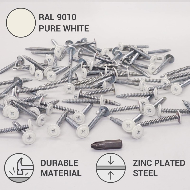 SKIR'CO (Pack of 40) Painted Self-Drilling Screws 4.2 x 40