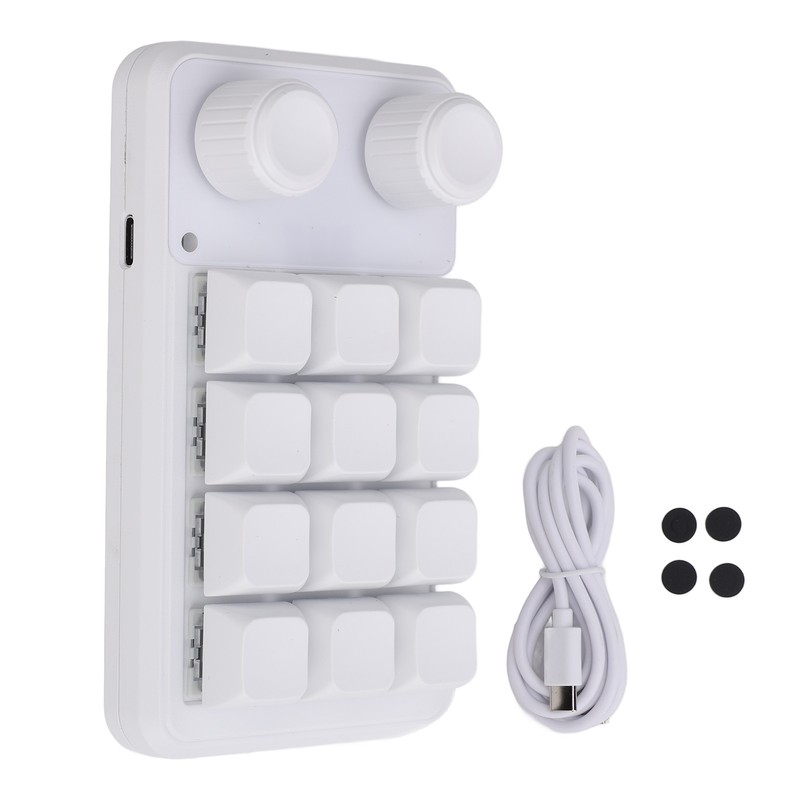 12 Keys Small Keyboard with Dual Knobs and RGB Light