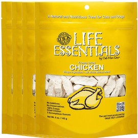 All-Natural Freeze Dried Chicken Treats for Dogs & Cats Free of Grains, Fillers, Additives and Preservatives Proudly Made in the USA - 4 Pack (5 oz. Bag)