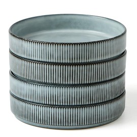 Famiware Star 8.25'' Stoneware Large Pasta Bowl (Set of 4) - Color: Smoky Blue