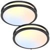2-Pack 36W LED Ceiling Lights Black, 13inch Flush Mount Light