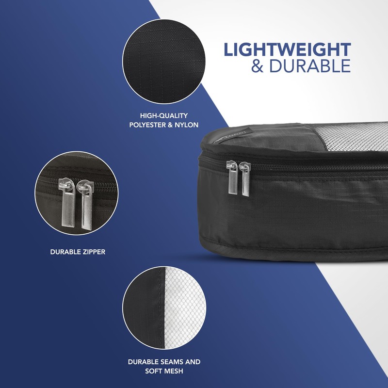 LUGG Lightweight Packing Cubes Set – Durable Polyester Travel Organizers,