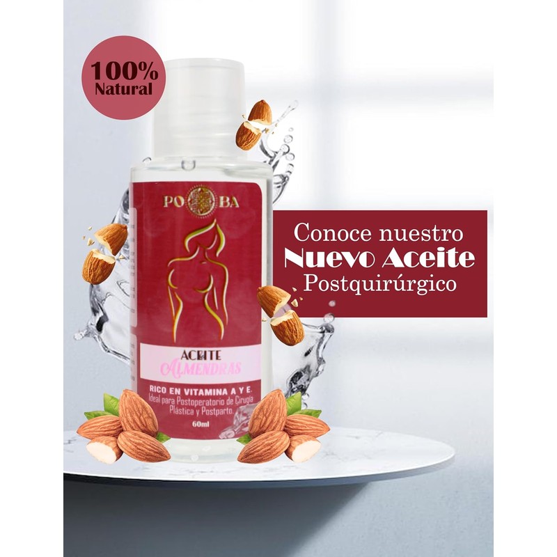 Aceite de almendras postoperatorio rico en vitamina A y E,