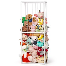 Ibnotuiy Stuffed Animal Zoo Storage Stuffed Animal Holder PVC Plush Storage Organizer Shelf with Elastic Band for Nursery Play Room Bedroom