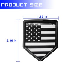 Bittwee Ameican Flag Car Emblem, 3D Metal Vehicle Badge Decals with Strong Adhesive, Patriotic Automotive Badge Stickers Exterior Decoration Accessories, Universal for SUV, Sedan, Truck (Black)