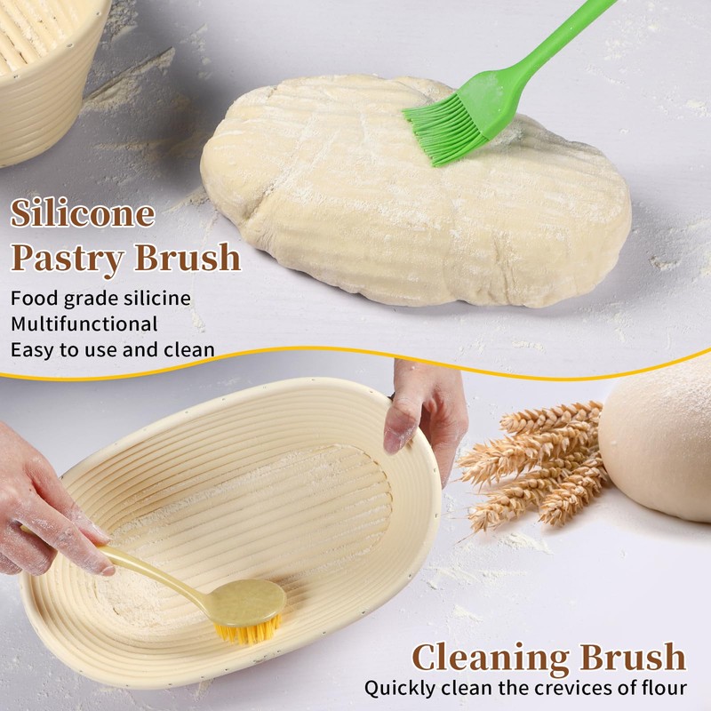Banneton Bread Proofing Basket Set, 11 Inch Sourdough Proofing Basket