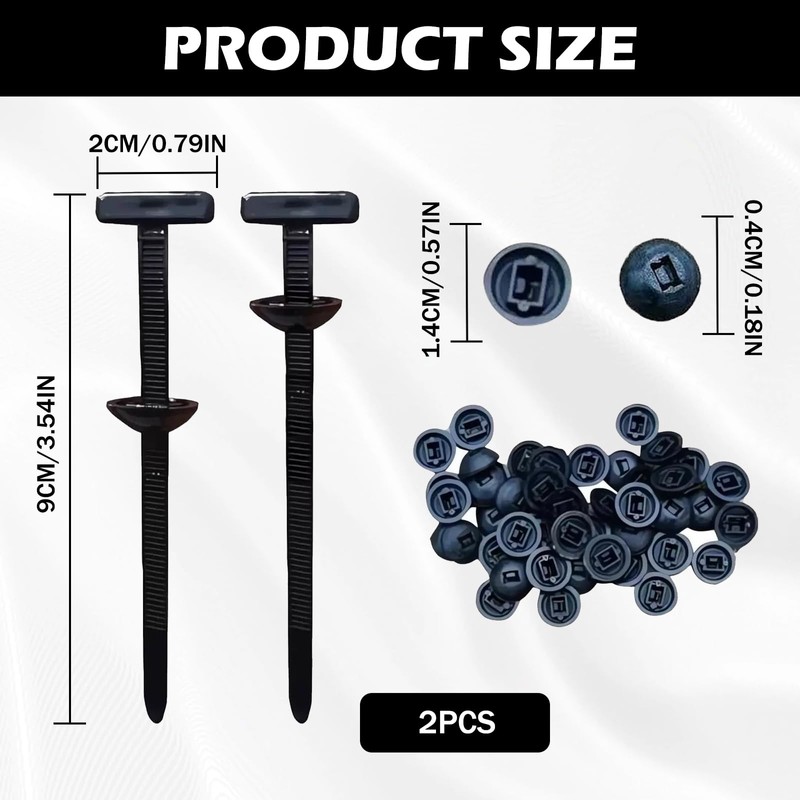 Pack of 100 Nylon Universal Cable Tie Buckle, Robust Self-Locking