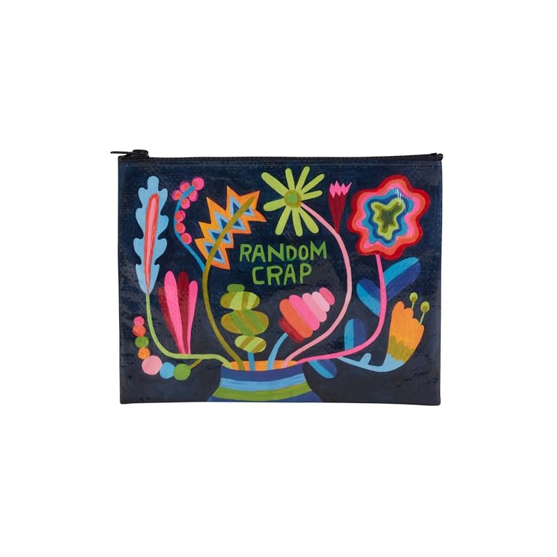 Blue Q Zipper Pouch, Random Crap Floral. Made from 95%