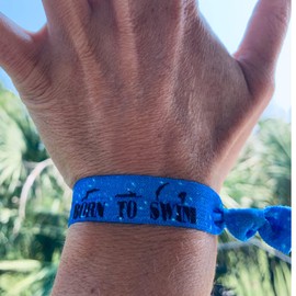 Swimming Hair Elastic Set - Girls Swimming Accessories - No Crease Swimmer Hair Elastics Set - Swim Accessories for Girls, Women, Coaches, Teams, Swim Meets, Swim Themed Gifts for Swimmers