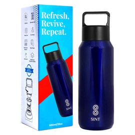 HOME ARCHIVE Sports Water Bottle Carbonated 20 Oz Leak Proof Stainless Steel Gym & Sports Bottles for Men & Women Double Walled & Vacuum Insulated Pack of 1 (BLUE)