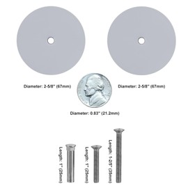 NAUBEA 1 Pack Door Hole Cover Plate Primed Gray Deadbolt Cover Plate 2 5/8" Diameter Round Door Knob Hole Filler Plate, 1" and 1.5" Screws, Reinforcer Locks and Doors for Home Security