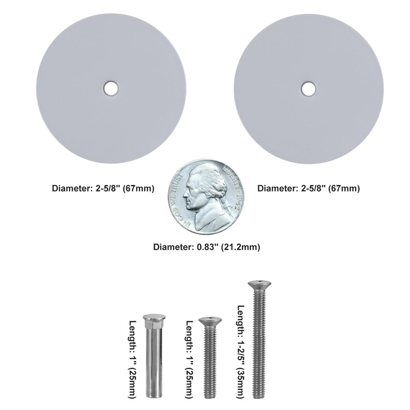 NAUBEA 1 Pack Door Hole Cover Plate Primed Gray Deadbolt