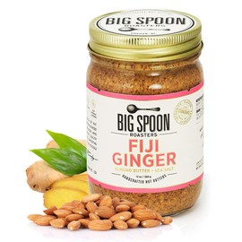 Big Spoon Roasters Fiji Ginger Almond Butter w/ Sea Salt - Keto Friendly, Low Sugar Almond Butter - Crunchy Almond Butter With Bee-Friendly Almonds - Gourmet, Pure, Vegan Almond Nut Butter - 13 Ounces