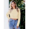 Pink Queen Women's Long Sleeve Knit Crop Top Sweaters Apricot