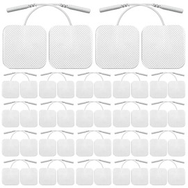 50 Stück 4x4 cm Tens Elektroden Pads – Selbstklebende weiße Elektroden mit 2,0mm-Steckeranschluss für TENS/EMS-Geräte, hochleitfähig & wiederverwendbar zur Linderung von Muskel- und Gelenkschmerzen