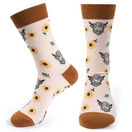 Luvart Highland Cow Gifts for Women -Funny Novelty Highland Cow Socks Gifts for Mum Grandma Sister Animal Lovers Birthday Christmas Mother's Day Retirement Valentine's Gifts Ideas