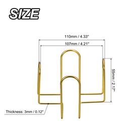 sourcing map Set of 2 Coaster Holders 2.17 Inches – Iron Metal Coaster Shelf Rack for Both Round and Square Holds 6 Coasters (Gold)