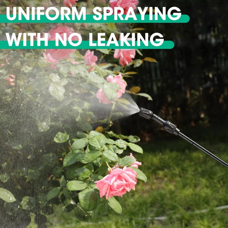 HAUSHOF Battery Powered Sprayer 1.35 Gallon/5L Rechargeable w/Adjustable Nozzles