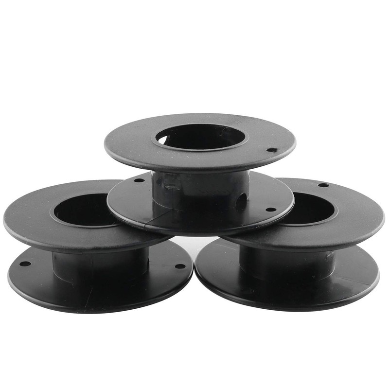 JCBIZ 12pcs 55mm Plastic Spool Black Bobbin Empty Spools for