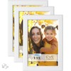Icona Bay 6x4 Picture Frames (White, 3 Pack), Modern Double-Bevelled