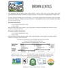 Small Brown Dry Lentils | 5 LBS Plastic Free Packaging