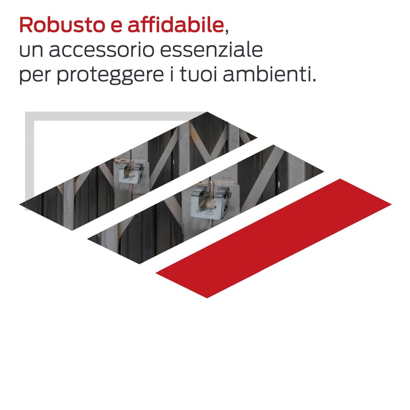 CISA 25769 Padlock Enclosed Locking Line, Steel, 80 mm