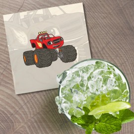 Unbranded Blaze Cartoon 4'' X 4'' Square Wooden Coaster