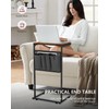 Vantic C Shaped End Table, Small Side Table for Couch
