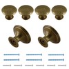 Cionyce 6 Pcs Brass Cabinet Knobs Metal Drawer Knobs Round