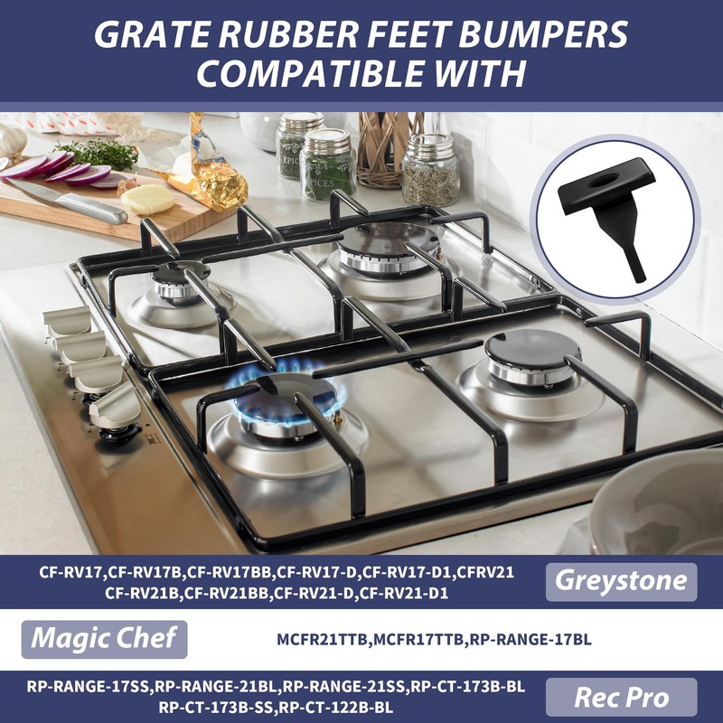 NBPLUS Grate Rubber Feet Bumpers, Range Burner Rubber Grommet Replacements
