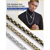 PROSTEEL 8mm Byzantine Chain Necklace For Men 24 Inch Stainless