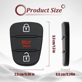 Icyhaws 3 Buttons Car Remote Key Fob Button Pad, Compatible with kia Soul 2010- 2013 Kia Rio 2012-2014, Remote Control Flip Car Key Fob Cover Rubber Button - 2PCS