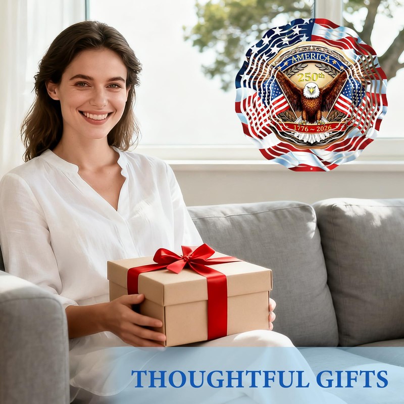 United States 250th Anniversary Decoration, Eagle Patriotic Wind Spinner