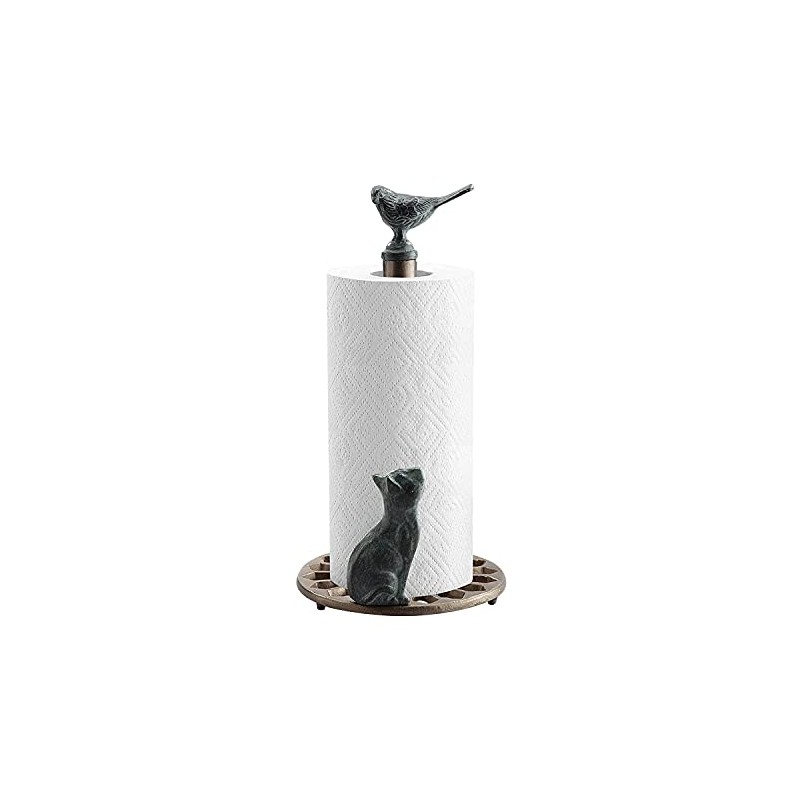 Cat and Bird Paper Towel Holder