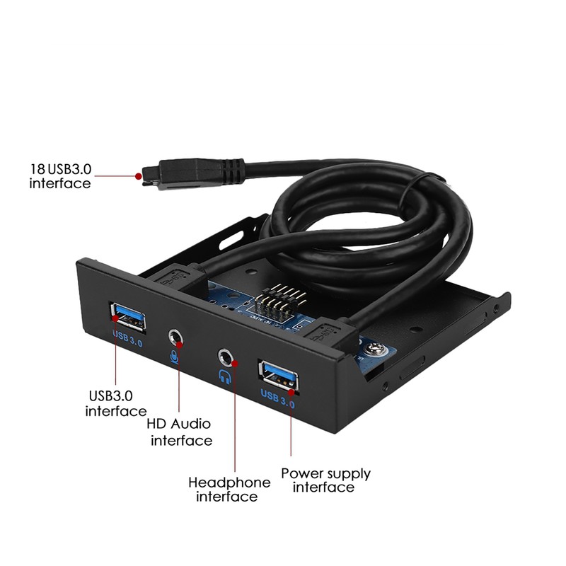 USB3.0 AUDIO Floppy Front Panel 3.5inch 2 USB3.0 Interfaces with