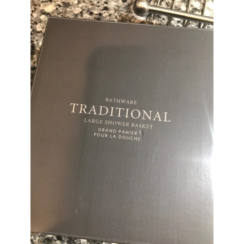 Restoration Hardware TRADITIONAL Large Shower Basket Satin Nickel NWT