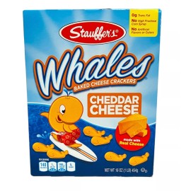 Stauffers Cheddar Cheese Whales Baked Snack Crackers 16 oz