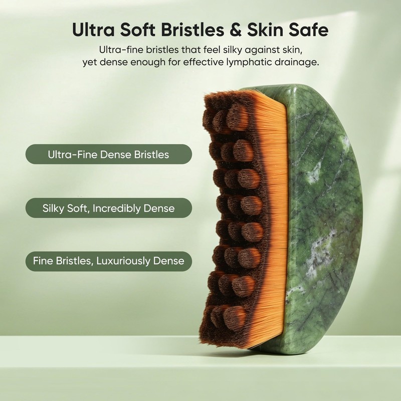 Lymphatic Contour Brushes & Jade Gua Sha Set, 2 in