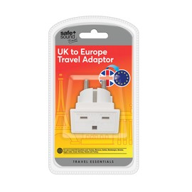 Safe and Sound European Travel Adaptor, Single Socket (full list of countries below)