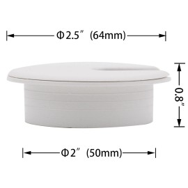Unbranded 12 Pack 2" Desk Grommet Kit Wire Cable Cord Hole Organizer Plastic Cover Office - White
