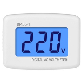 DM55 1 EU Digital AC Voltmeter, High Precision Household Appliances Plug Voltage Display Power Line Volt Test Monitor Meter Household Plug Socket Voltage Measurement Panel Plug 230 V 50 Hz