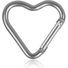 Carabiner Clip, Heart Shaped Buckle, Aluminium Alloy Safety Clip, Camping Hanging Buckle, Water Bottle Chain Clip for Hiking, Climbing, Camping, Climbing, Carabiner