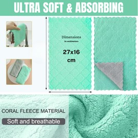 B-FUL 24 Pack Microfiber Kitchen Towels, Dish Cloths, Cleaning Rags, Kitchen Cleaning Towels, Ultra Soft Absorbent for Cleaning dishwashing, Kitchen, Bath, Lint-Free, Reusable Microfiber Dishcloths