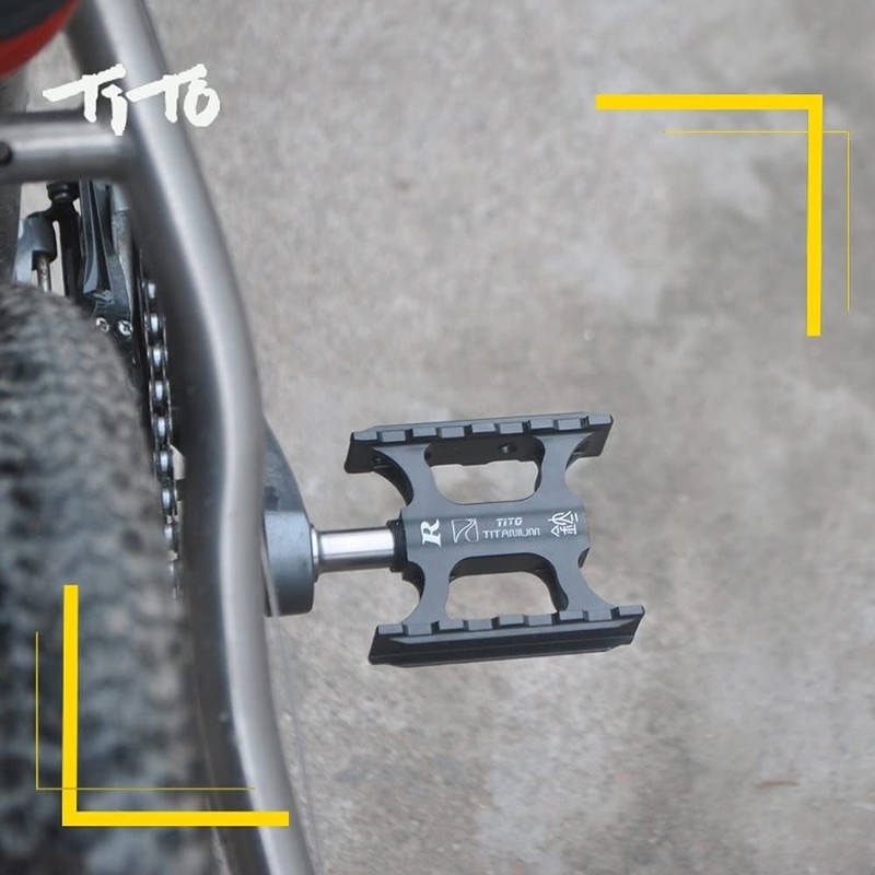 TiTo Titanium Mountain Bike Pedals MTB Pedals Lightweight Mini Non