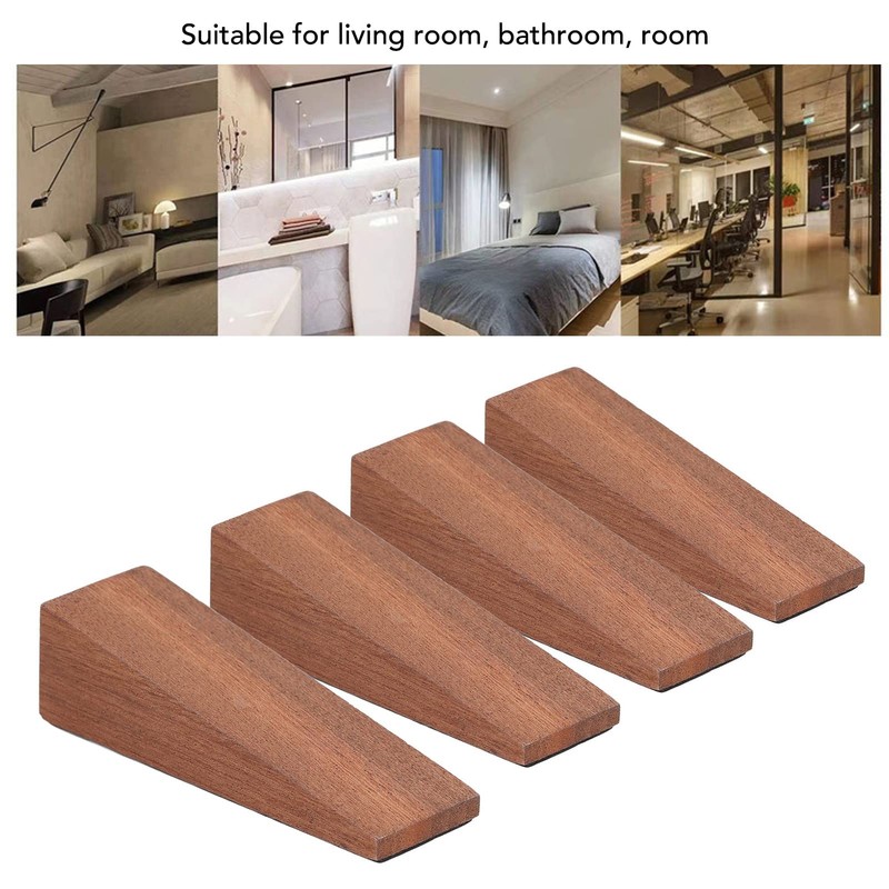 Wooden Door Stopper, 4 Pcs Anti Slip Door Stopper Solid
