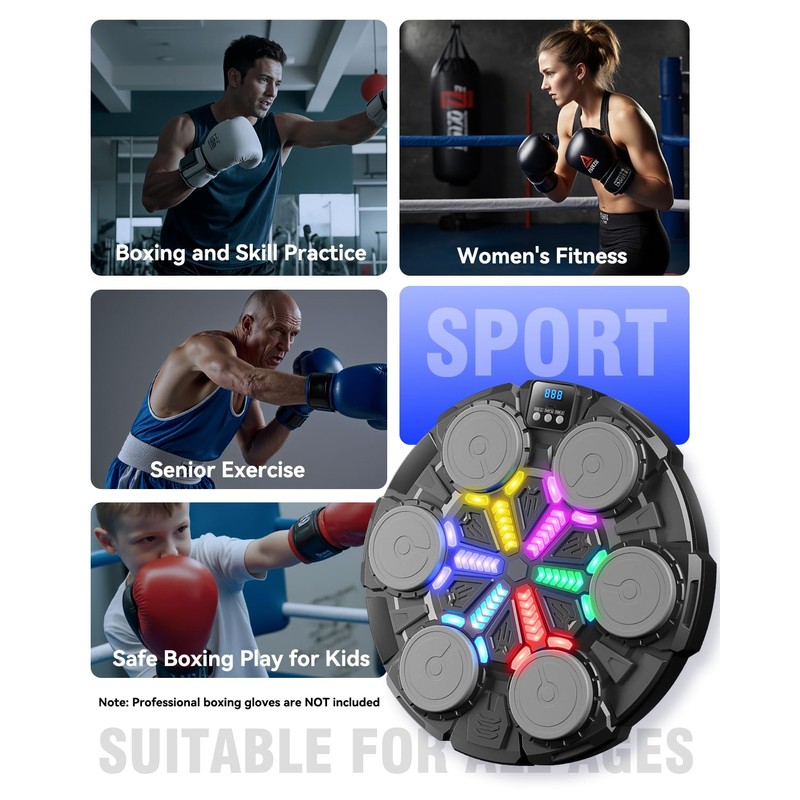 Oppvoci Music Punching Machine, Boxing Trainer with Rhythm Lights