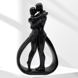 Hollylife Couple Wedding Anniversary Couple Sculpture Statue Resin Decoration Figurines Modern Home Bookshelf Office Bedroom Living Room Crafts Decoration Wedding Anniversary Birthday Gift
