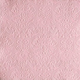 Ambiente - Napkins - Elegance - Embossed - 33 x 33 cm - Pack of 15 - Colour: Pastel Rose 1109