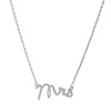 Spinningdaisy Handcrafted Brushed Metal Mrs Script Necklace Silver